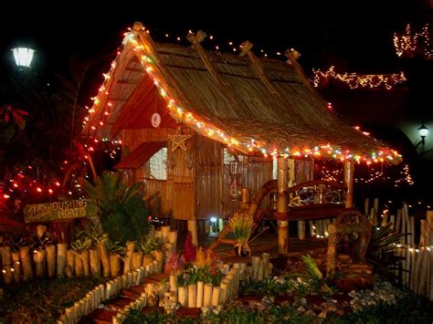 christmas bahay kubo with candle decor